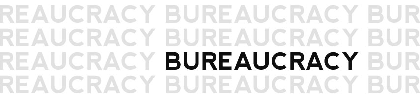An image showing the word 'Bureaucracy' repeated over and over