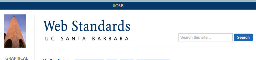 Screenshot of the UCSB Web Standards Guide