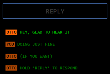 Screenshot of chat sidebar with the reply mechanic enabled
